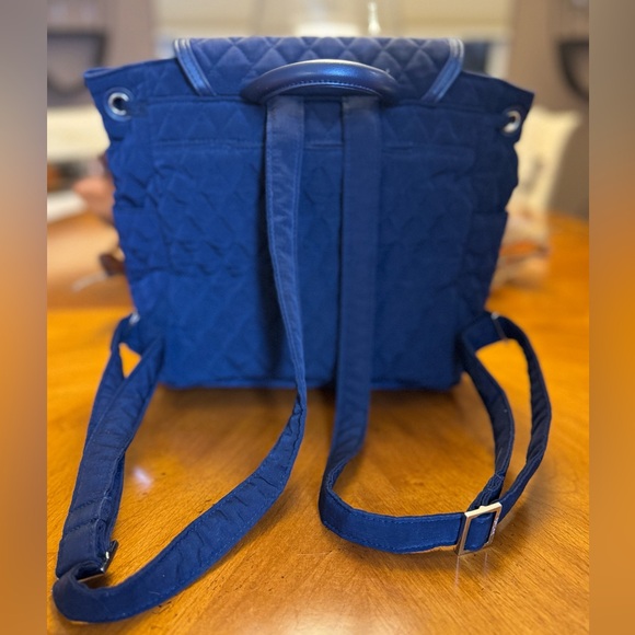 Vera Bradley Navy Small Quilted Backpack/Purse - Picture 4 of 9